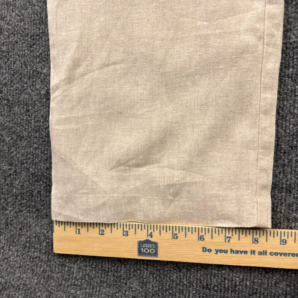 Jos A Bank Linen Cotton Pants Mens 40x28 Beige Tailored Drawstring Trousers
